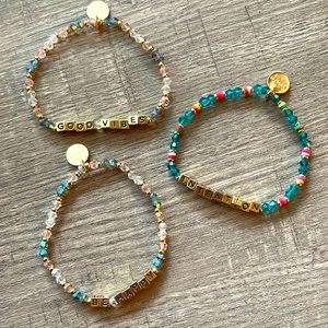 Set of 3 Little Words Project swarovski crystal bracelets
